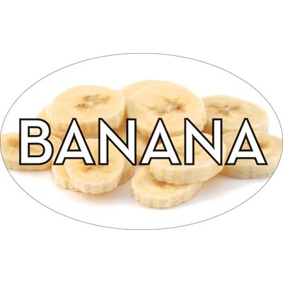 Label - Banana 4 Color Process 1.25x2 In. Oval 500/rl