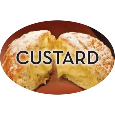 Label - Custard 4 Color Process 1.25x2 In. Oval 500/rl