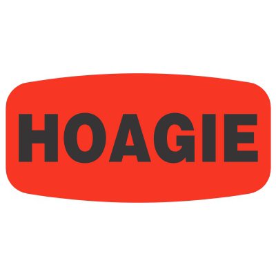 Label - Hoagie Black On Red Short Oval 1000/Roll