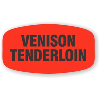 Label - Venison Tenderloin Black On Red Short Oval 1000/Roll