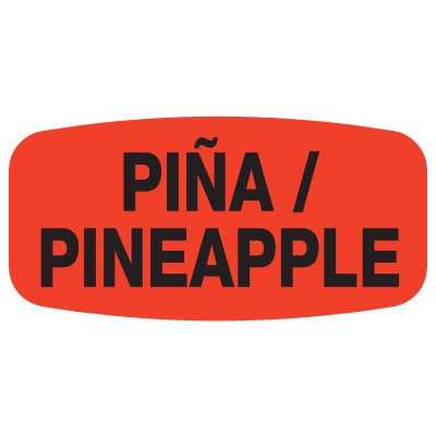 Label - PinaPineapple Black On Red Short Oval 1000/Roll