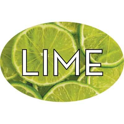 Label - Lime 4 Color Process 1.25x2 In. Oval 500/rl