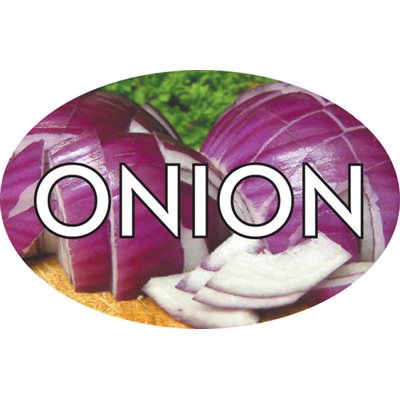 Label - Onion 4 Color Process 1.25x2 In. Oval 500/rl