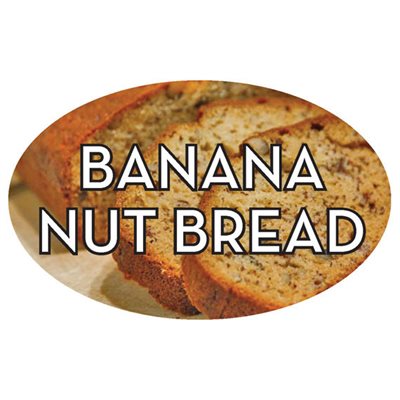 Label - Banana Nut Bread 4 Color Process 1.25x2 In. Oval 500/rl