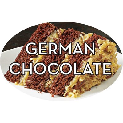 Label - German Chocolate 4 Color Process 1.25x2 In. Oval 500/rl