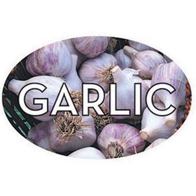 Label - Garlic 4 Color Process 1.25x2 In. Oval 500/rl