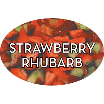 Label - Strawberry Rhubarb 4 Color Process 1.25x2 In. Oval 500/rl