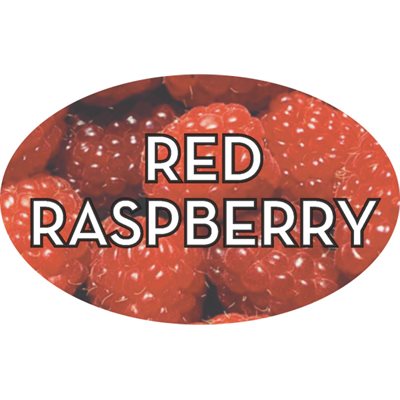 Label - Red Raspberry 4 Color Process 1.25x2 In. Oval 500/rl