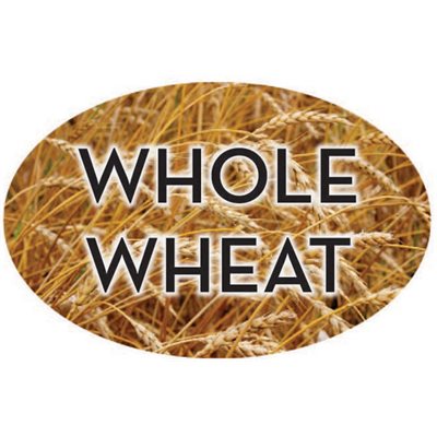 Label - Whole Wheat 4 Color Process 1.25x2 In. Oval 500/rl