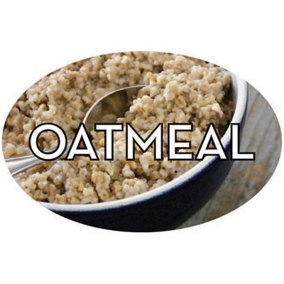Label - Oatmeal 4 Color Process 1.25x2 In. Oval 500/rl