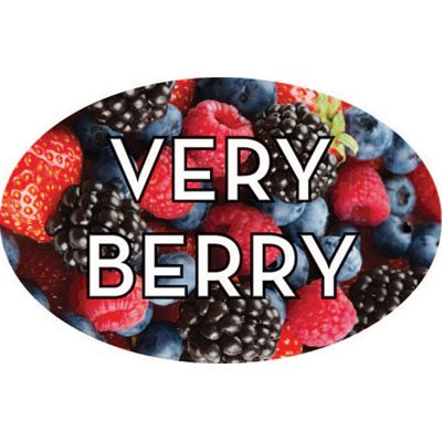 Label - Very Berry 4 Color Process 1.25x2 In. Oval 500/rl