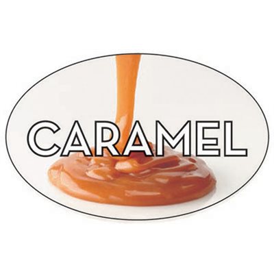 Label - Caramel 4 Color Process 1.25x2 In. Oval 500/rl