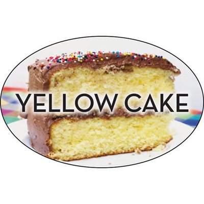 Label - Yellow Cake 4 Color Process 1.25x2 In. Oval 500/rl