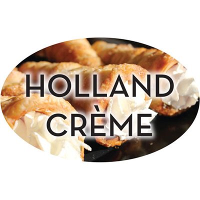 Label - Holland Crème 4 Color Process 1.25x2 In. Oval 500/rl