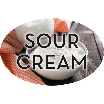 Label - Sour Cream 4 Color Process 1.25x2 In. Oval 500/rl