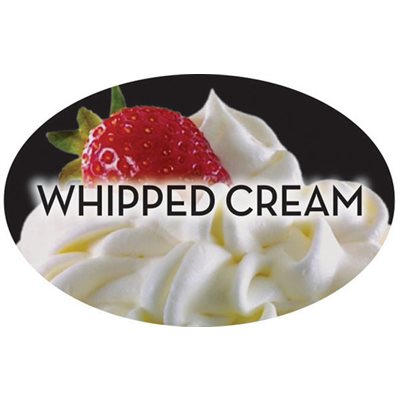Label - Whipped Cream 4 Color Process 1.25x2 In. Oval 500/rl