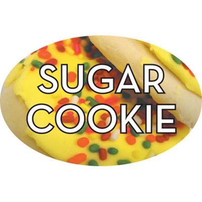 Label - Sugar Cookie 4 Color Process 1.25x2 In. Oval 500/rl