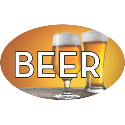 Label - Beer 4 Color Process 1.25x2 In. Oval 500/rl