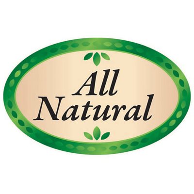 Label - All Natural 4 Color Process 1.25x2 In. Oval 500/rl