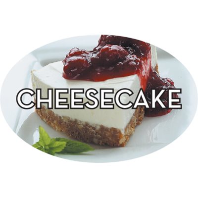 Label - Cheesecake 4 Color Process 1.25x2 In. Oval 500/rl