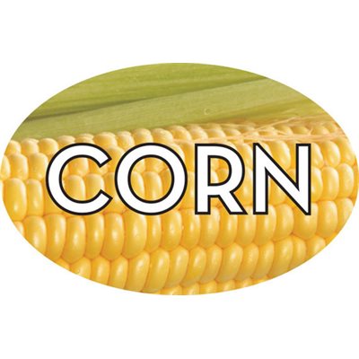 Label - Corn 4 Color Process 1.25x2 In. Oval 500/rl