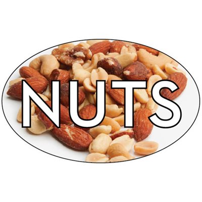 Label - Nuts 4 Color Process 1.25x2 In. Oval 500/rl