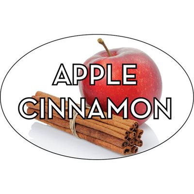 Label - Apple Cinnamon 4 Color Process 1.25x2 In. Oval 500/rl