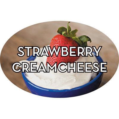 Label - Strawberry Creamcheese 4 Color Process 1.25x2 In. Oval 500/rl