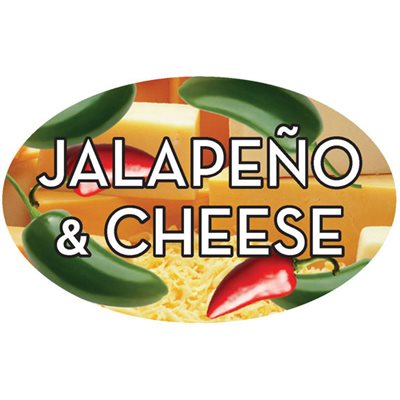 Label - Jalapeno & Cheese 4 Color Process 1.25x2 In. Oval 500/rl