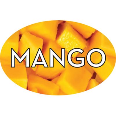Label - Mango 4 Color Process 1.25x2 In. Oval 500/rl