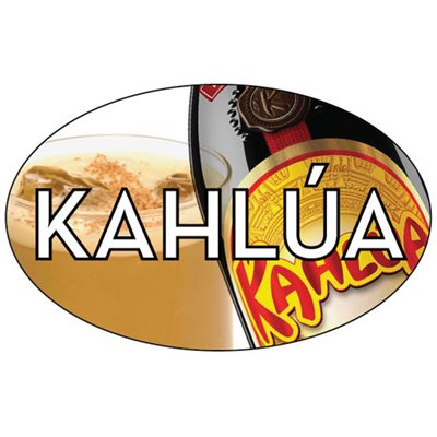 Label - Kahlúa 4 Color Process 1.25x2 In. Oval 500/rl