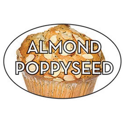 Label - Almond Poppyseed 4 Color Process 1.25x2 In. Oval 500/rl