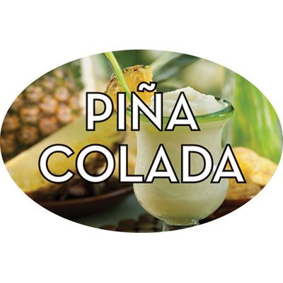 Label - Pina Colada 4 Color Process 1.25x2 In. Oval 500/rl