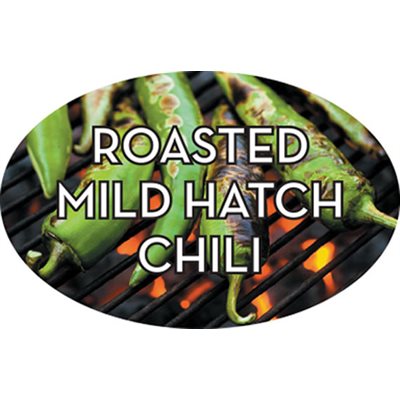 Label - Roasted Mild Hatch Chili 4 Color Process 1.25x2 In. Oval 500/rl