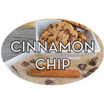 Label - Cinnamon Chip 4 Color Process 1.25x2 In. Oval 500/rl