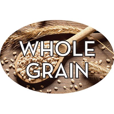 Label - Whole Grain 4 Color Process 1.25x2 In. Oval 500/rl