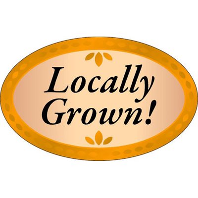 Label - Locally Grown! 4 Color Process 1.25x2 In. Oval 500/rl