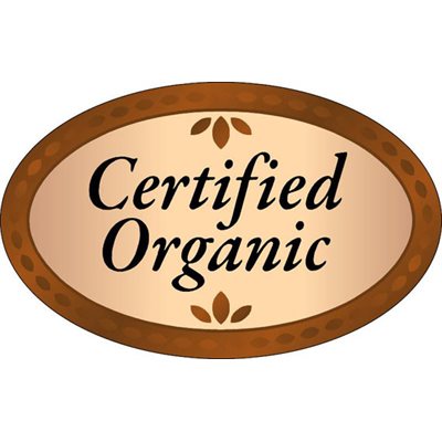 Label - Certified Organic 4 Color Process 1.25x2 In. Oval 500/rl