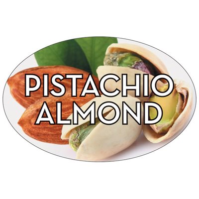 Label - Pistachio Almond 4 Color Process 1.25x2 In. Oval 500/rl