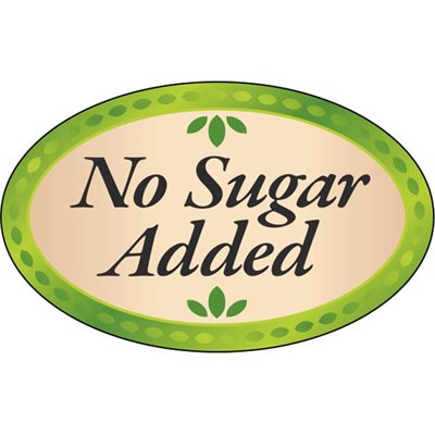 Label - No Sugar Added 4 Color Process 1.25x2 In. Oval 500/rl