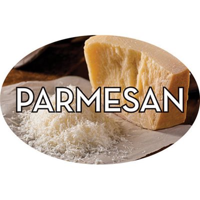 Label - Parmesan 4 Color Process 1.25x2 In. Oval 500/rl