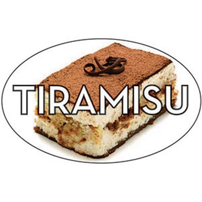 Label - Tiramisu 4 Color Process 1.25x2 In. Oval 500/rl