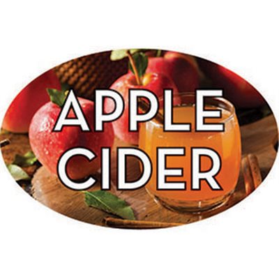 Label - Apple Cider 4 Color Process 1.25x2 In. Oval 500/rl