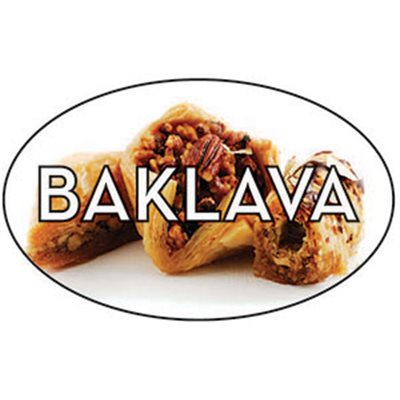 Label - Baklava 4 Color Process 1.25x2 In. Oval 500/rl