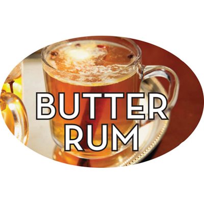 Label - Butter Rum 4 Color Process 1.25x2 In. Oval 500/rl