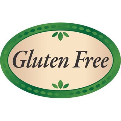 Label - Gluten Free 4 Color Process 1.25x2 In. Oval 500/rl