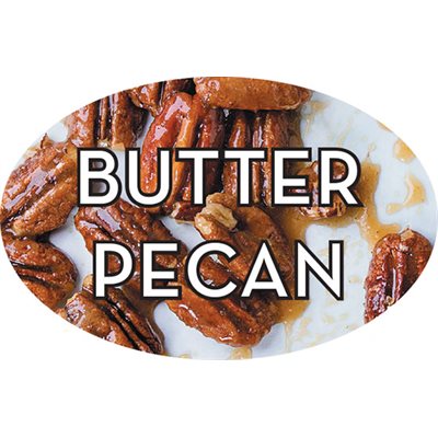 Label - Butter Pecan 4 Color Process 1.25x2 In. Oval 500/rl