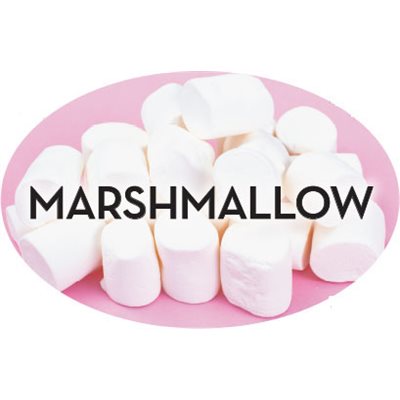 Label - Marshmallow 4 Color Process 1.25x2 In. Oval 500/rl
