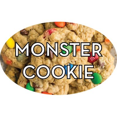 Label - Monster Cookie 4 Color Process 1.25x2 In. Oval 500/rl