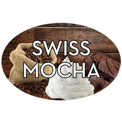 Label - Swiss Mocha 4 Color Process 1.25x2 In. Oval 500/rl